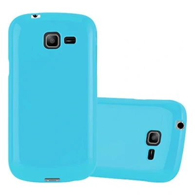 Abbildung von Cadorabo Hülle kompatibel mit Samsung Galaxy Trend LITE Schutzhülle TPU Silikon Case Jelly Design Slim Kratzfest Weiche Gummi Rundumschutz für in Blau