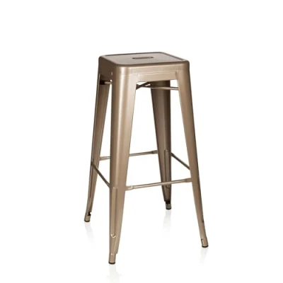 Abbildung von hjh OFFICE 645013 Barhocker VANTAGGIO HIGH Metall Gold Retro Hocker im Industry Design, stapelbar