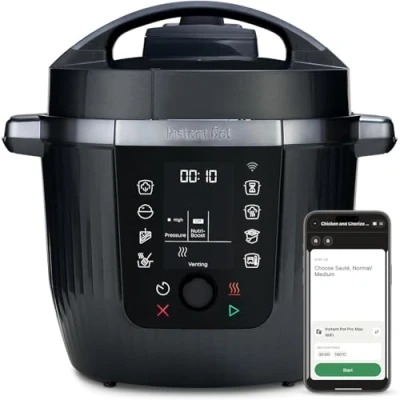 Abbildung von Instant Pot Pro Multicooker 5.7 L mit WiFi connected guided cooking app Schnellkochtopf, Langsamkocher, Bratpfanne, Joghurtbereiter, Dampfgarer und Warmhaltefunktion.