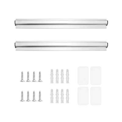 Abbildung von QWORK® 2 Stück Bonschiene Bonhalter Wandhalterung Aluminiumlegierung Klemmschiene für Catering Cafés Kneipen Bars (60cm)
