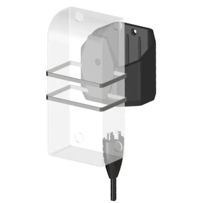 Abbildung von E Bike Kompakt Wandhalterung für Bosch Akku PowerTube und Ladegerät kompatibel mit 400/500/625 2A, 4A, 6A (Akku Horizontal)