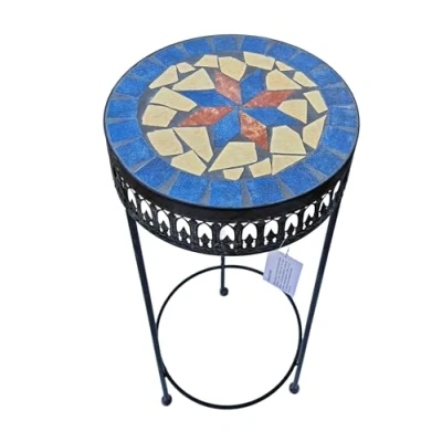 Abbildung von PrimoLiving Metall Blumenhocker/Beistelltisch Mosaik rund schwarz Gr. L (P 910)