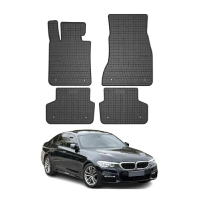 Abbildung von OMAC Gummi Fußmatten kompatibel mit BMW 5er Limo Touring G30 G31 2017 2024 Schwarz 4X