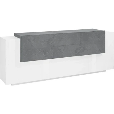 Abbildung von INOSIGN Sideboard &quot;Coro, Kommode, Schrank, Kredenz, grifflos mit Einlegeböden&quot;, 1 Klappe,4 Türen,2 Schubkästen Doppeltiefe, Breite 220