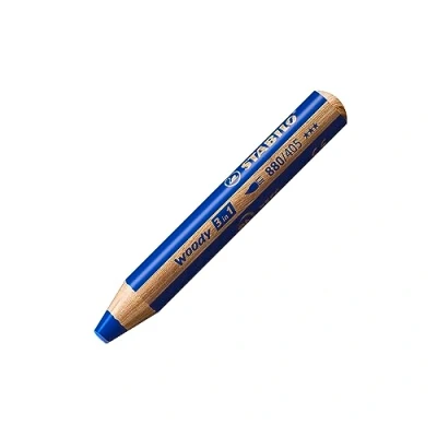 Abbildung von Buntstift, Wasserfarbe &amp; Wachsmalkreide STABILO woody 3 in 1 Einzelstift ultramarinblau
