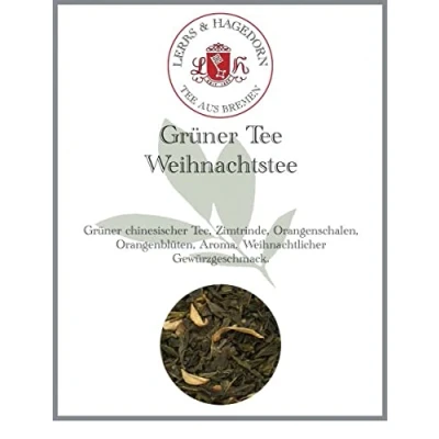 Abbildung von Lerbs &amp; Hagedorn, Grüner Tee Weihnachtstee Weihnachtlicher Gewürzgeschmack 250g (Ca. 20 Liter) Zimtrinde, Orangenschalen