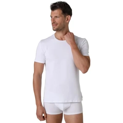 Abbildung von LVB T Shirt mit Rundhalsausschnitt aus Baumwolle Supima Stretch Cotton Herren , Weiß 4/M