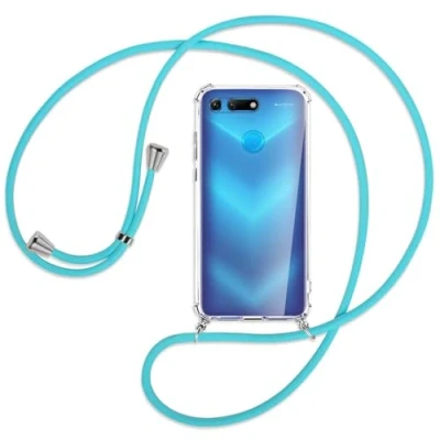 Abbildung von mtb more energy Handykette kompatibel mit Honor View 20 / V20 (6.4&#039;&#039;) türkis Smartphone Hülle zum Umhängen Anti Shock Full TPU Case