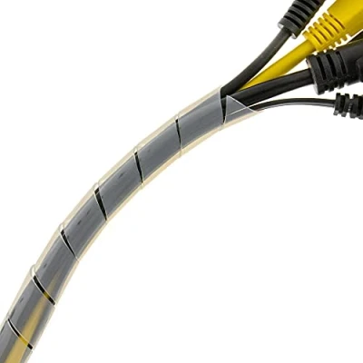 Abbildung von SeKi Spiralband 4 50mm 5 Meter Transparent, Flexibler Kabelschlauch Spiralschlauch Kabel Schutz; Zum Bündeln von Kabeln