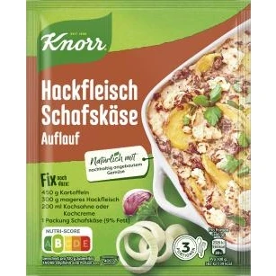 Abbildung von Knorr Fix Hackfleisch Schafskäse Auflauf 3 Portionen