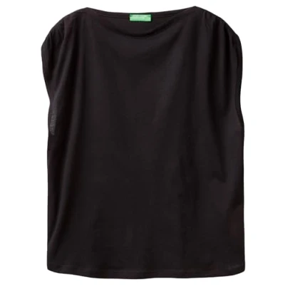 Abbildung von United Colors of Benetton Dropped Shoulder Tshirt basic, Damen, Größe: Small, Black