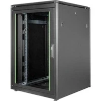 Abbildung von DIGITUS Netzwerkschrank 19 Zoll Rack 22HE 80x80 cm Unique Serie Traglast 800 kg Nutztiefe 743 mm Schwarz