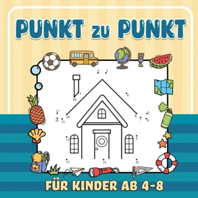 Abbildung von Punkt zu für Kinder ab 4 8: Das bunte und lehrreiche &#039;Verbinde die Punkte&#039; aufgeweckte Kinder.
