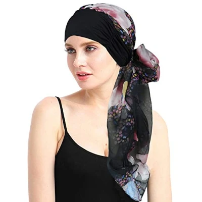 Abbildung von FocusCare Chemo Haare Turban für Krebs Frauen Kopf Wickeln schals Lange perücke zubehör