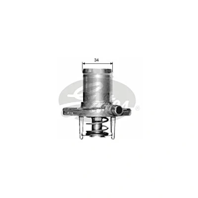 Abbildung von GATES TH15289G1 Kühlwasserthermostat 87 mit Dichtungen Gehäuse RENAULT: Kangoo I, CLIO 2, TWINGO 1