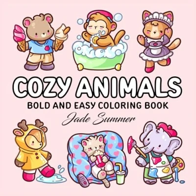Abbildung von Cozy Animals: Bold and Easy Coloring Book for Adults Teens with Cute Simple Characters Relaxation (Bold Books)