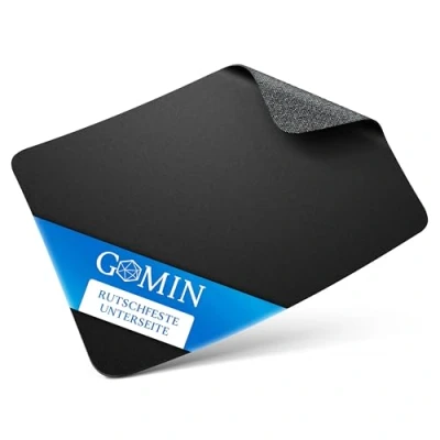 Abbildung von Gomin Mauspad 32 x 22 cm Gaming Mousepad rutschfest und Wasserdicht Nahtlose Kanten Mouse Pad verbessert Geschwindigkeit Präzision, Mausmatte für PC, Büro, Laptop, Computer Schwarz
