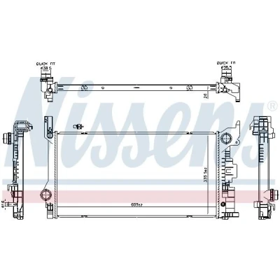 Abbildung von NISSENS 606565 Kühler, Motorkühlung Aluminium 655 336 26 Kühlrippen gelötet VOLVO: XC60 II, V60 I