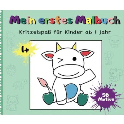 Abbildung von Mein erstes Malbuch Kritzelspaß für Kinder ab 1 Jahr: 50 kindgerechte Motive zum Ausmalen Fördert Kreativität, Sprache und Feinmotorik