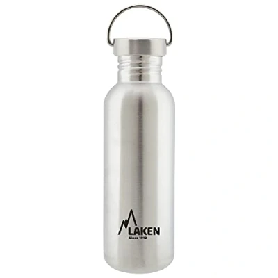 Abbildung von Laken Basic Edelstahlflasche, Trinkflasche Weite Öffnung mit Edelstah Schraubverschluss, BPA frei 0,75L, Silber