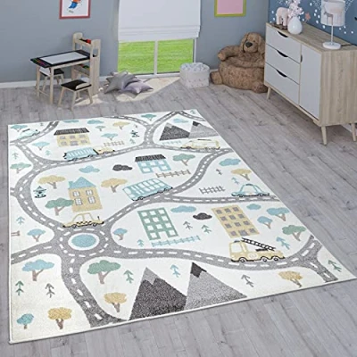 Abbildung von Paco Home Kinderteppich Teppich Kinderzimmer Mädchen Jungs Verschiedene Motive Und Größen, Grösse:200x280 cm, Farbe:Creme 3