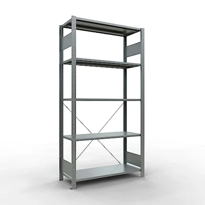 Abbildung von SCHULTE Lagertechnik Grundregal, Fachbodenregal Stecksystem MULTIplus150, 200 x 100 40 cm (HxBxT), 5 Fachböden, Kreuzstrebe, verzinkt Expressline