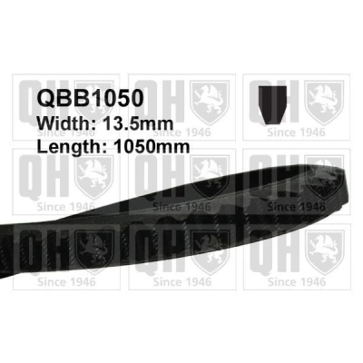 Abbildung von QUINTON HAZELL QBB1050 Keilriemen 13 1050 VOLKSWAGEN: Transporter 4 Bus, Kastenwagen, GOLF 1, BMW: 5 Limousine, 6 Coupe, 7
