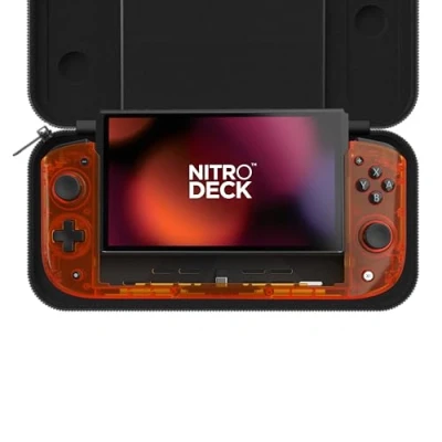 Abbildung von CRKD Nitro Deck Limited Edition mit Tragetasche, professionelles Handheld Zero Stick Drift für Nintendo Switch und OLED (Orange ZestCrystal Collection)