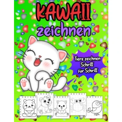 Abbildung von Kawaii Zeichnen: Tiere Zeichnen Schritt für Lernen Garantiert Leicht Gemacht ... Kinder Buch