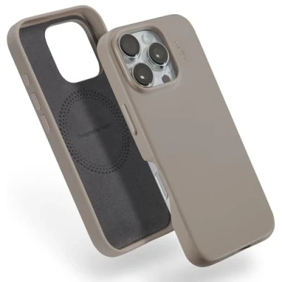 Abbildung von MOFT für iPhone 16 Pro Max Hülle, MOVAS Vegane Ledertasche Magnetische Hülle Kompatibel mit MagSafe, Weicher Anschlag, Farberhaltung, Fleckenresistent, Leicht zu Reinigen, Taupe