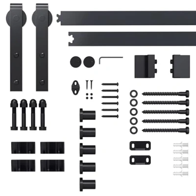 Abbildung von HOMCOM Türbeschlag paltzsparend, leise, universell einsetzbar, 200 x 40 0,6 cm (Set, 27 St., Schiebetürsystem), mit Schrauben
