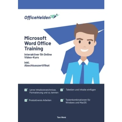 Abbildung von Microsoft Word Office Training I Dein interaktiver 5h Online Video Kurs inkl. Abschlusszertifikat Lerne Inhaltsverzeichnisse, Formatierung, Tabellen und co. kennen Für Anfänger &amp; Fortgeschrittene