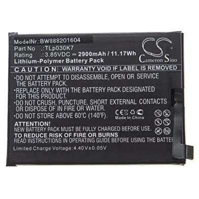 Abbildung von vhbw Akku kompatibel mit Alcatel 1S, OT 5024D Handy Smartphone Telefon (2900mAh, 3,85V, Li Polymer)