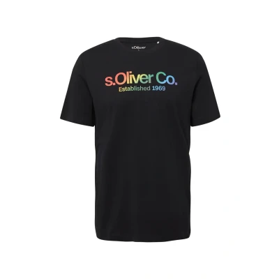 Abbildung von s.Oliver Tshirt print, Herren, Größe: Large, Schwarz