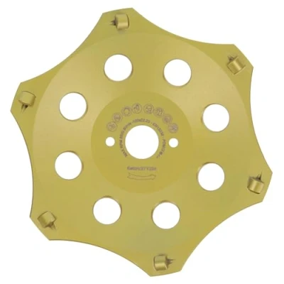 Abbildung von PRODIAMANT PKD Diamantschleiftopf 180mm für Winkelschleifer Betonschleifer 6 Segmente Beton, Estrich &amp; klebende Beschichtungen