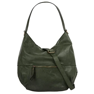 Abbildung von forty Shopper Echt Leder Damen Made in Italy, Handtasche aus Leder, Umhängetasche mit Smartphonefach, Schultertasche Reißverschluss 021386