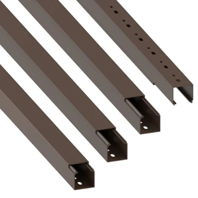 Abbildung von Habengut Kabelkanal (mit Montagelochung im Boden) 40x40 mm aus PVC, Farbe: Braun, Länge 4 m (4 x 1 Länge)