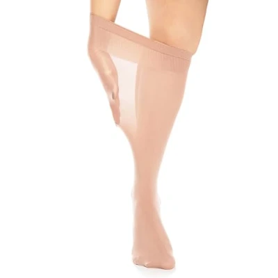 Abbildung von Glamory Damen Fit 50 Extraweite Microfaser Kniestrümpfe, DEN, Braun (Make Up), One Size (2er Pack)
