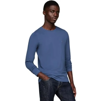 Abbildung von Tommy Hilfiger SLIM FIT LONG Sleeve TEE Langarmshirt, Herren, Größe: 3XL, Aegean sea