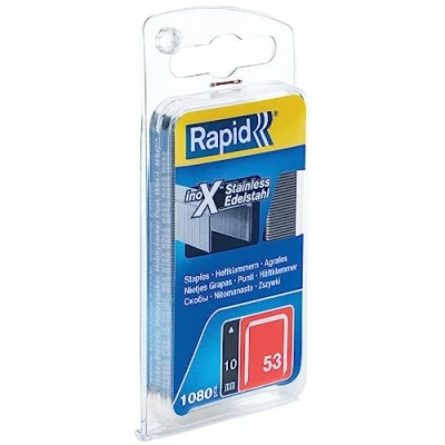 Abbildung von Rapid Tackerklammern Edelstahl Typ 53, 10mm Klammern V2A, 1.080 Stk., Feindrahtklammern für Holz und Stoffe