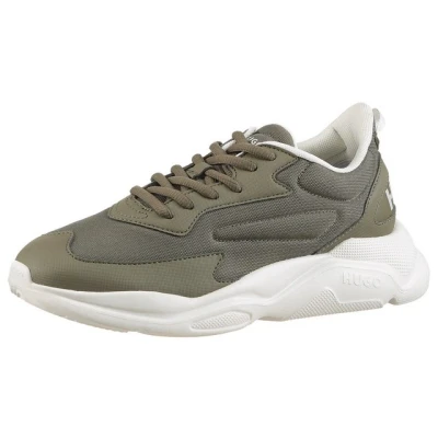 Abbildung von HUGO Leon Runn Sneaker, Halbschuh, Freizeitschuh, Schnürschuh, Logoschriftzug an der Ferse