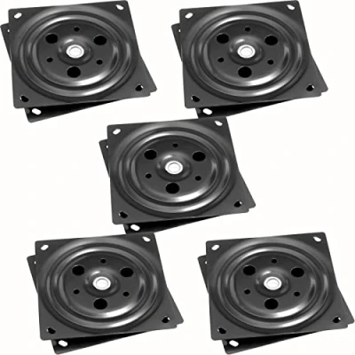 Abbildung von SO TECH® Drehteller Drehbeschlag, Drehplatte 171 x mm schwarz 360 drehbar, (5 St), Druck Kugellager für Holzplatten, Tischplatten, Möbel usw.