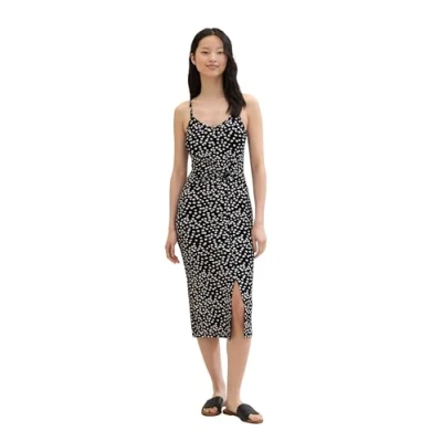Abbildung von TOM Tailor Denim Freizeitkleid, Damen, Größe: XL, Black flower minimal print