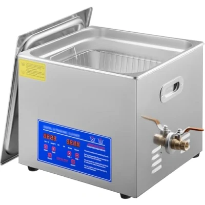 Abbildung von Vevor JPS 60A Ultraschall Reinigungsmaschine mit Ultraschall, aus Edelstahl, digitaler Heizungs Timer, zur Reinigung von Schmuck, für den persönlichen Gebrauch im Handel, 15 l