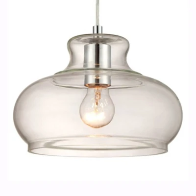 Abbildung von Westinghouse Lighting 63458 Pendelleuchte mit 1 Lampe, Ausführung Chrom Klarglas Lampenschirm