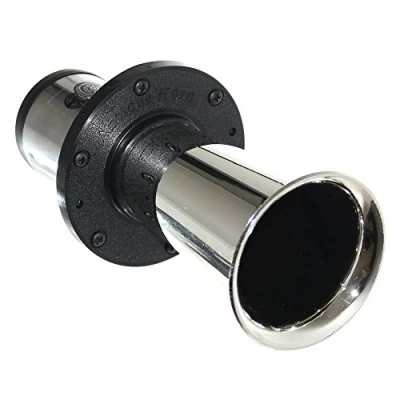 Abbildung von 1x 12V &quot;Antik&quot; Hupe Signalhorn mit Halterung Classic HORN Oldtimer Verkaufswagen Markt Chrom Neu Old Harvest