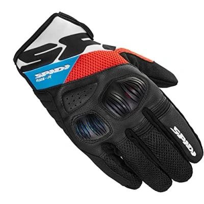 Abbildung von SPIDI, Flash R Evo, Herren Motorrad Handschuhe, schützend &amp; strapazierfähig, Sommerhandschuhe, rutschfest, Touchscreen tauglich, durchschn. Gewicht 0,1 kg, Rot/Blau, Größe S