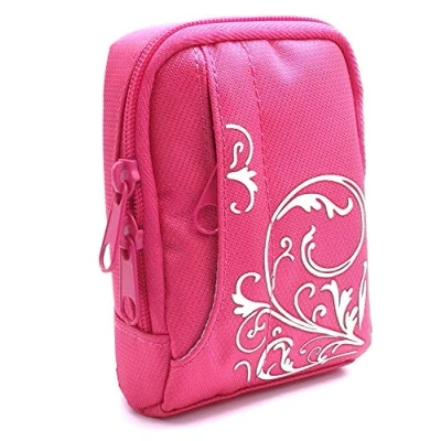 Abbildung von Baxxtar Kameratasche mit Style für Digitale Kompaktkameras in Pink (mit Schulterriemen Gürtelschlaufe) zum Beispiel kompatibel Kodak Pixpro FZ53 FZ55 X55 usw.