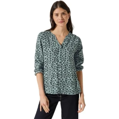 Abbildung von CECIL Damen B345548 Print Bluse mit Glitzer, cool salvia Green, XL