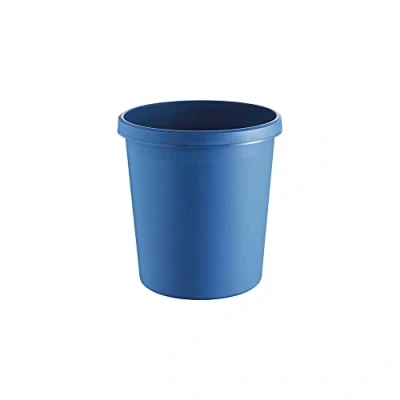Abbildung von Helit H6123834 Papierkorb „the german“, 18 Liter, blau, mit umlaufendem Griffrand, aus Kunststoff, 6 Stück